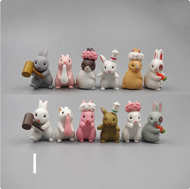Mini Resin Animal Figurines for DIY Micro-Landscape and Fairy Garden Decor