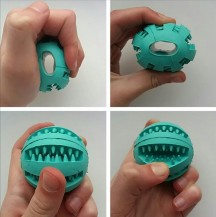 Interactive Rubber Slow Feeder Dog Ball Treat Dispensing Pet Toy
