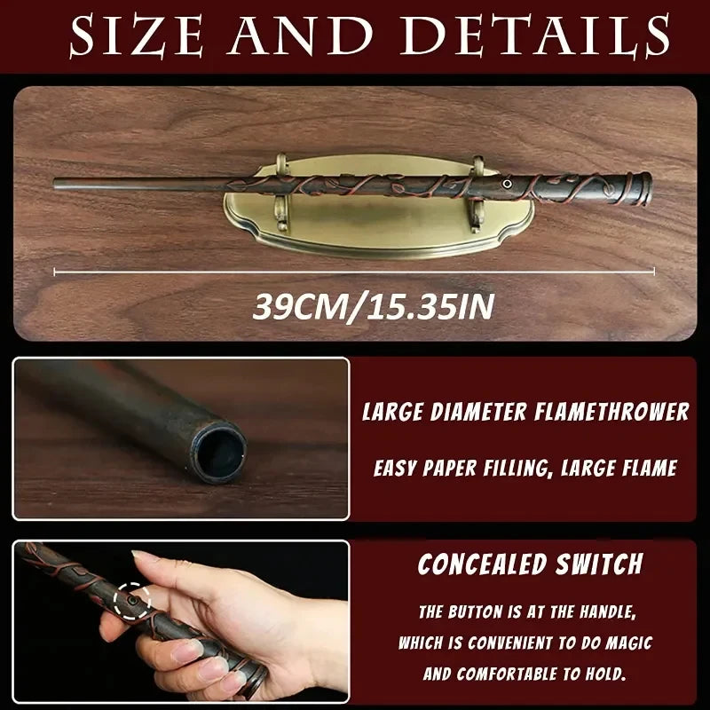 Fire Breathing Magic Wand Toy with LED Flame Effect for Kids