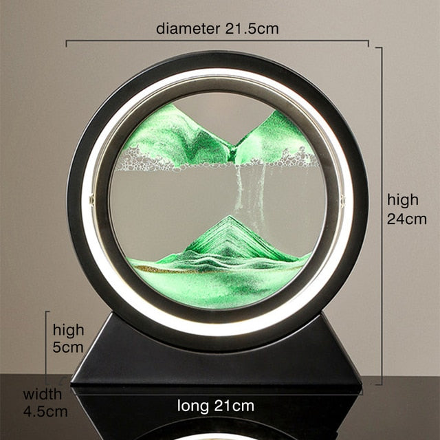 Moving Sand Art Landscape Table Lamp with LED Ambient Lighting and Flowing Sand Design