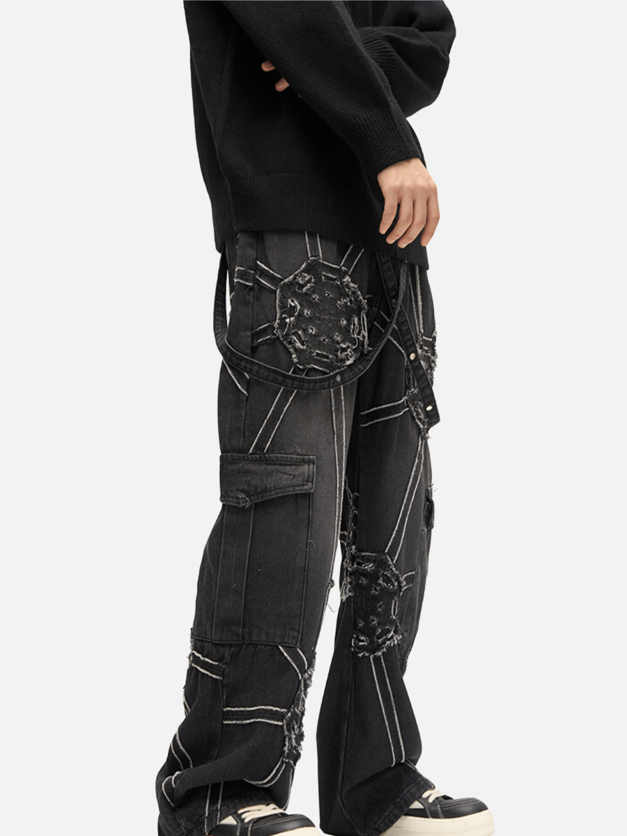 Spider Denim Pants with Trendy Streetwear Design