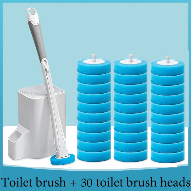 Toilet Disposable Brush with Replaceable Cleaning Heads
