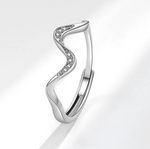 Water Wave Silver Ring with Elegant Fashion Wave Design