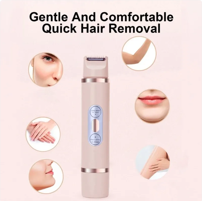 Dual-Head Electric Shaver for Women Facial and Body Hair Removal Device