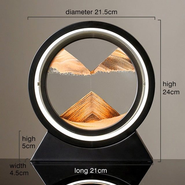 Moving Sand Art Landscape Table Lamp with LED Ambient Lighting and Flowing Sand Design