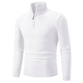 Men's Plus Size Fleece Zip Mock Neck Sweater with Half-Zip Design