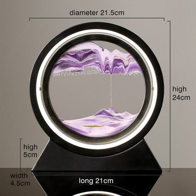 Moving Sand Art Landscape Table Lamp with LED Ambient Lighting and Flowing Sand Design