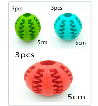 Interactive Rubber Slow Feeder Dog Ball Treat Dispensing Pet Toy