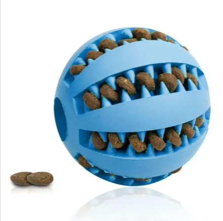 Interactive Rubber Slow Feeder Dog Ball Treat Dispensing Pet Toy