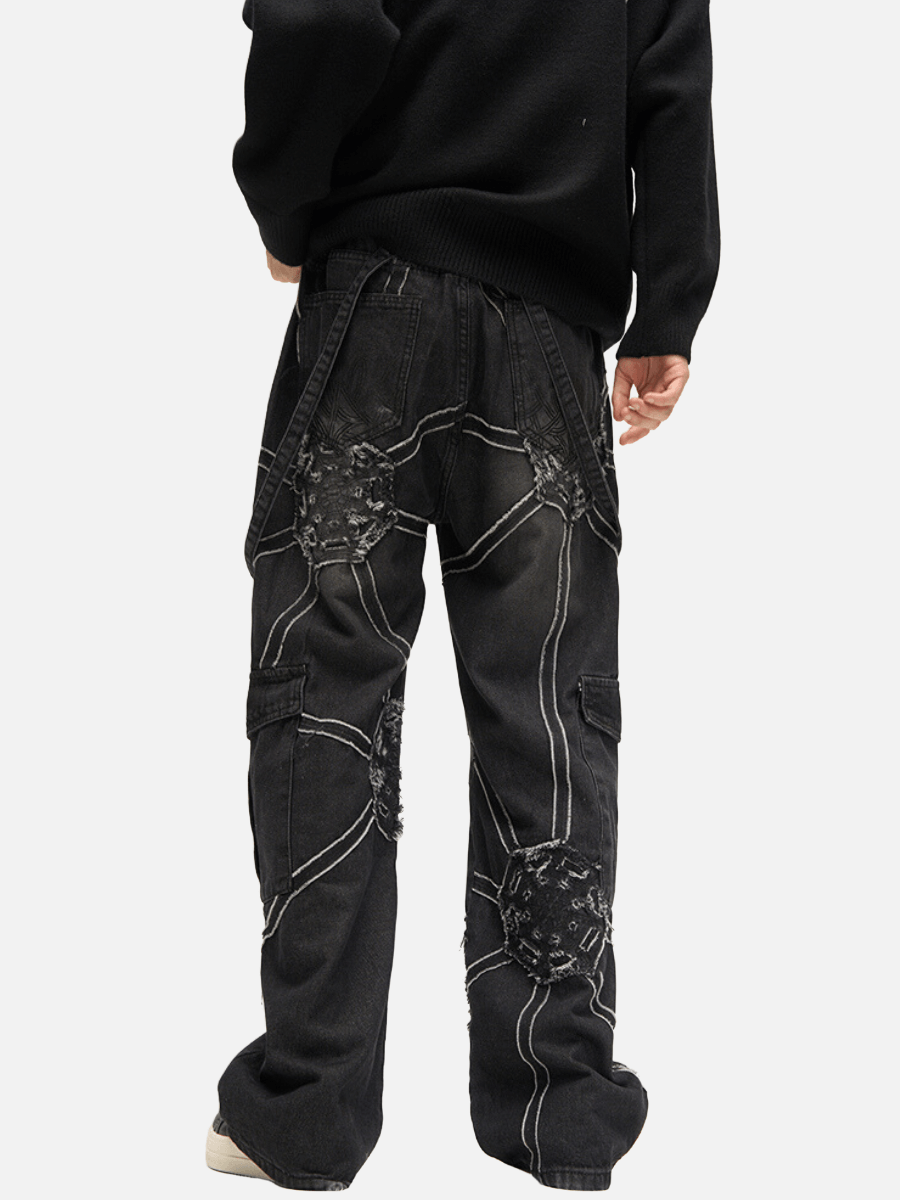 Spider Denim Pants with Trendy Streetwear Design