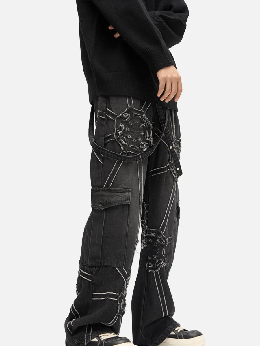 Spider Denim Pants with Trendy Streetwear Design