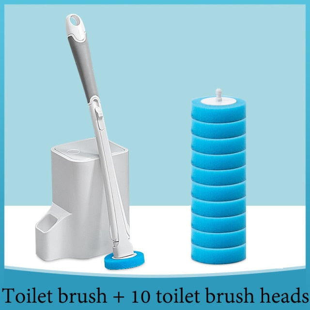 Toilet Disposable Brush with Replaceable Cleaning Heads