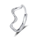 Water Wave Silver Ring with Elegant Fashion Wave Design