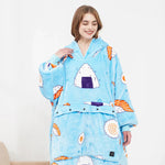 Heated Hoodie Blanket with Oversized Soft Fleece and Adjustable Heating
