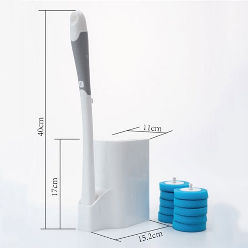 Toilet Disposable Brush with Replaceable Cleaning Heads