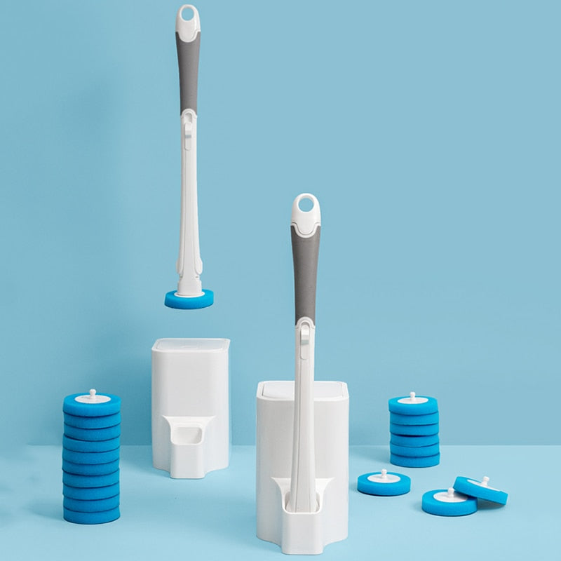 Toilet Disposable Brush with Replaceable Cleaning Heads