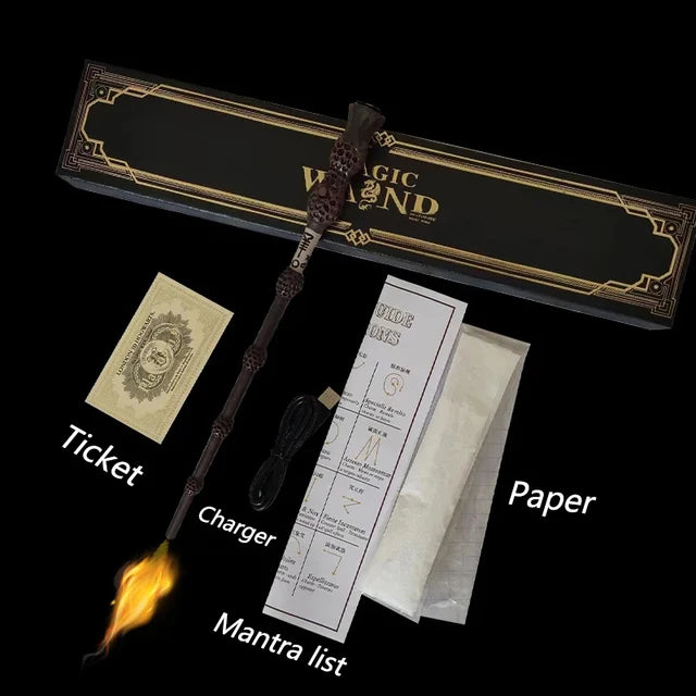 Fire Breathing Magic Wand Toy with LED Flame Effect for Kids