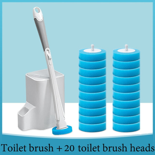 Toilet Disposable Brush with Replaceable Cleaning Heads
