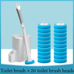 Toilet Disposable Brush with Replaceable Cleaning Heads