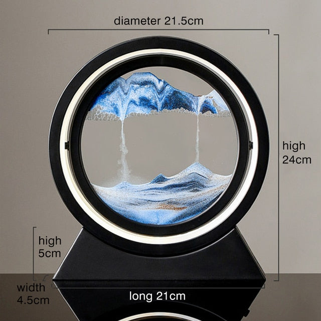 Moving Sand Art Landscape Table Lamp with LED Ambient Lighting and Flowing Sand Design