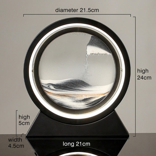 Moving Sand Art Landscape Table Lamp with LED Ambient Lighting and Flowing Sand Design