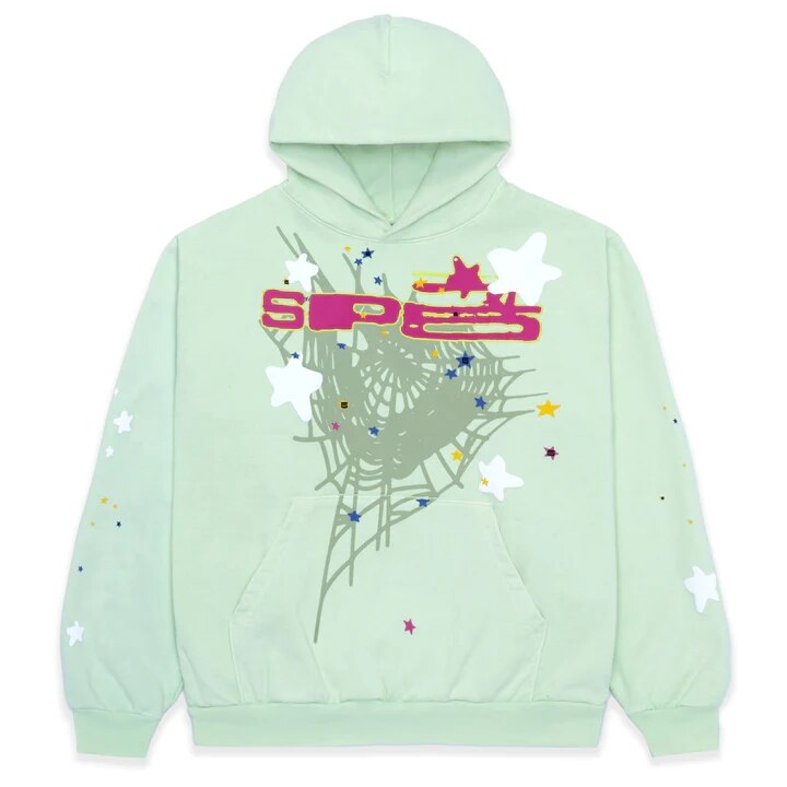Spider Letter Print Hoodie with Bold Streetwear Graphic Design