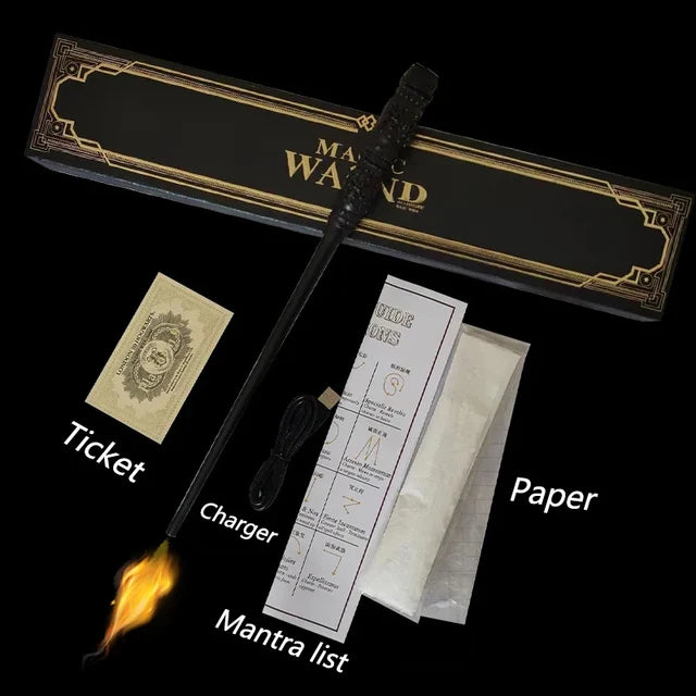 Fire Breathing Magic Wand Toy with LED Flame Effect for Kids