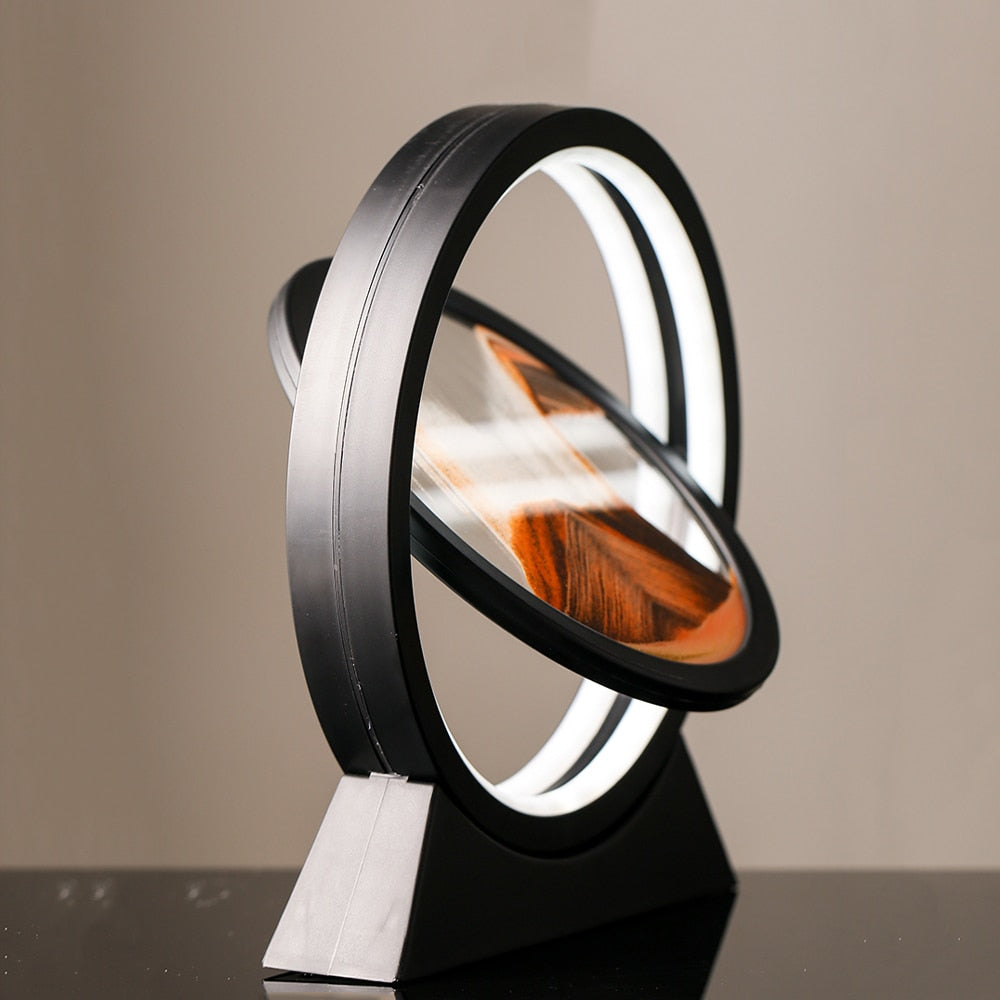 Moving Sand Art Landscape Table Lamp with LED Ambient Lighting and Flowing Sand Design