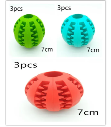 Interactive Rubber Slow Feeder Dog Ball Treat Dispensing Pet Toy